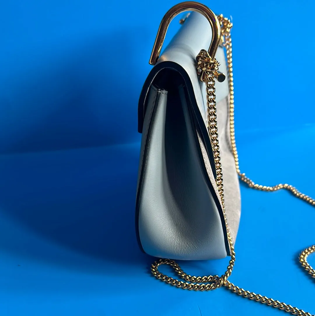 Chloe Chain Shoulder Drew Blue Flap Bag