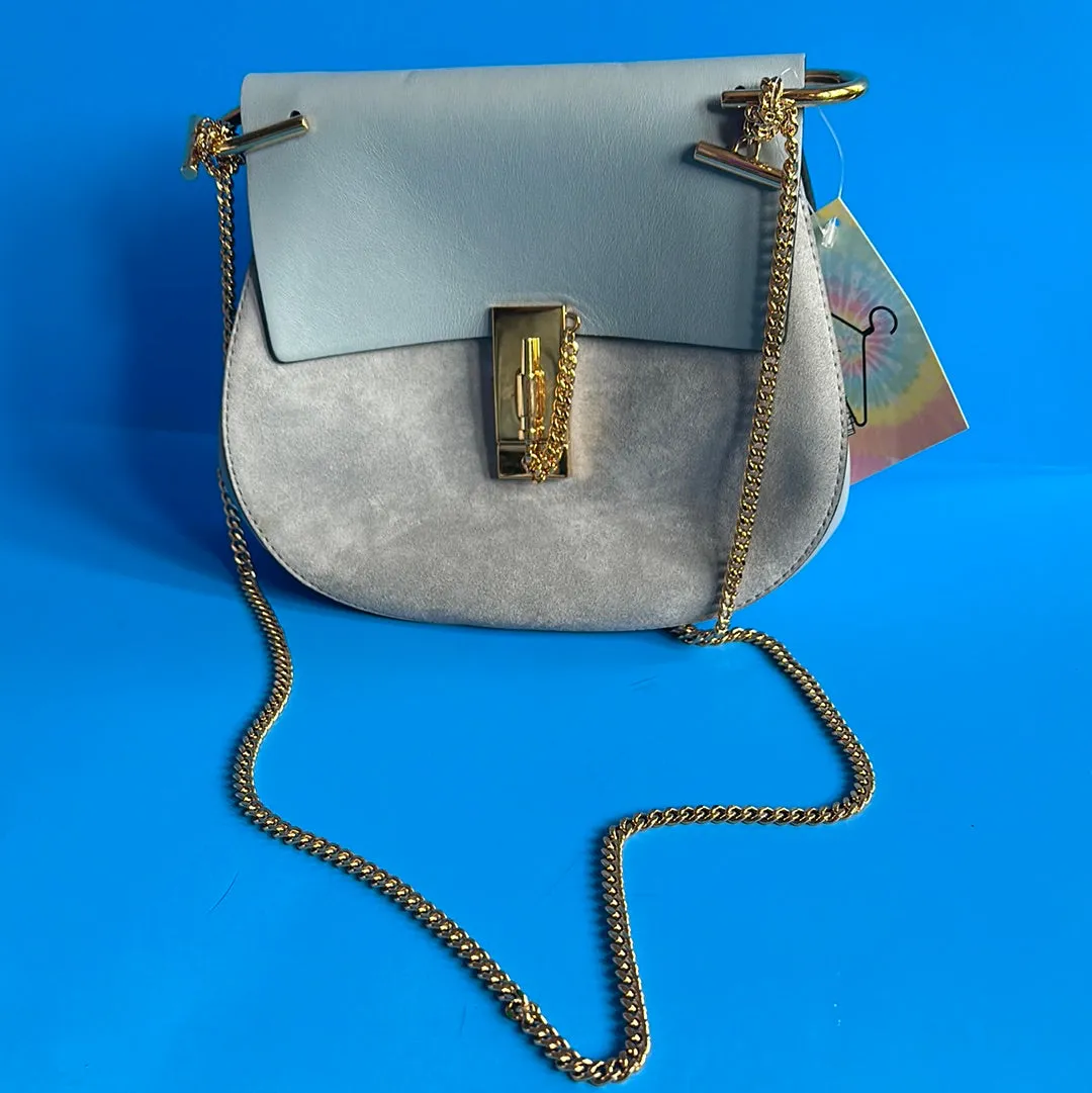 Chloe Chain Shoulder Drew Blue Flap Bag
