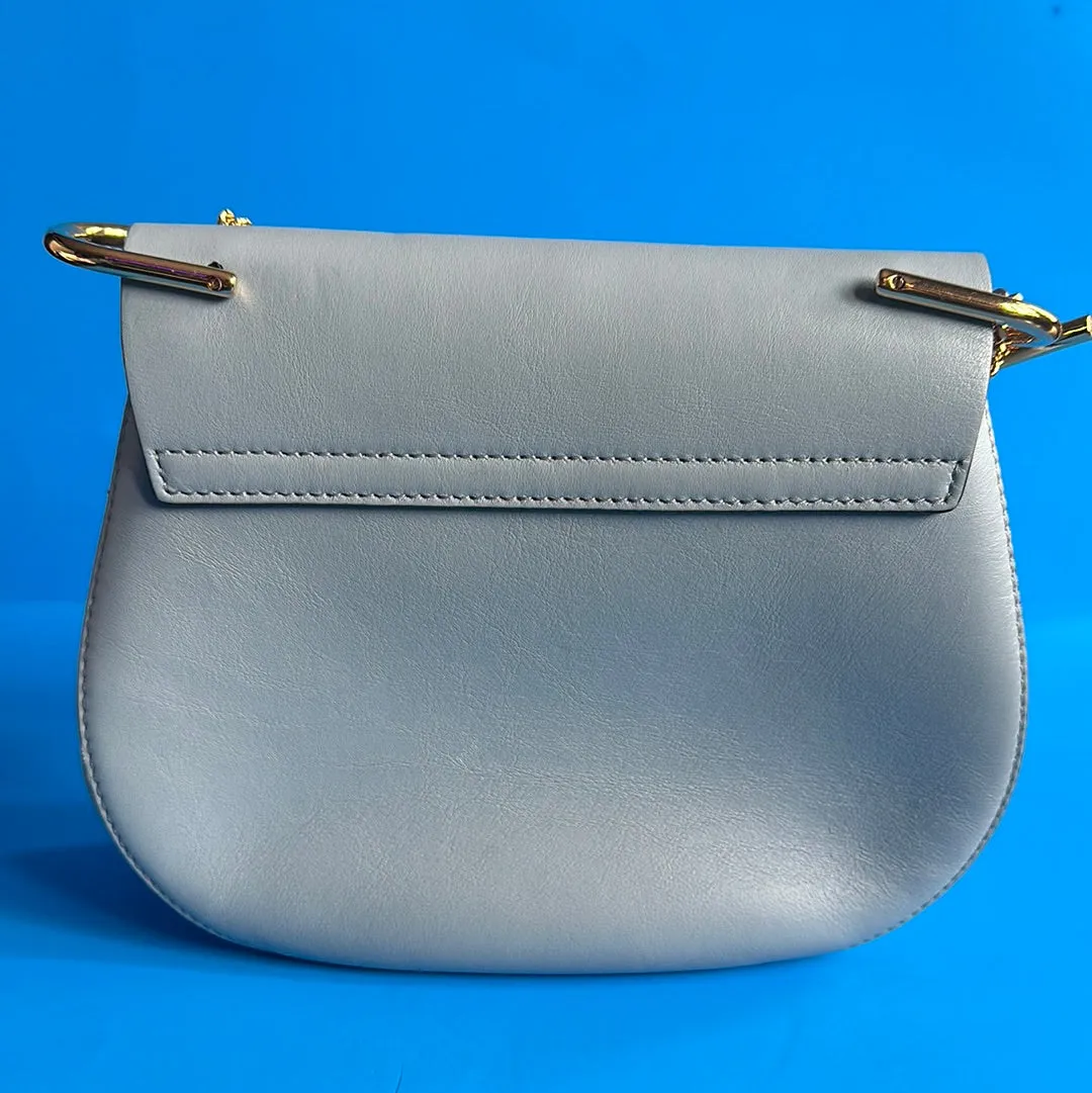Chloe Chain Shoulder Drew Blue Flap Bag