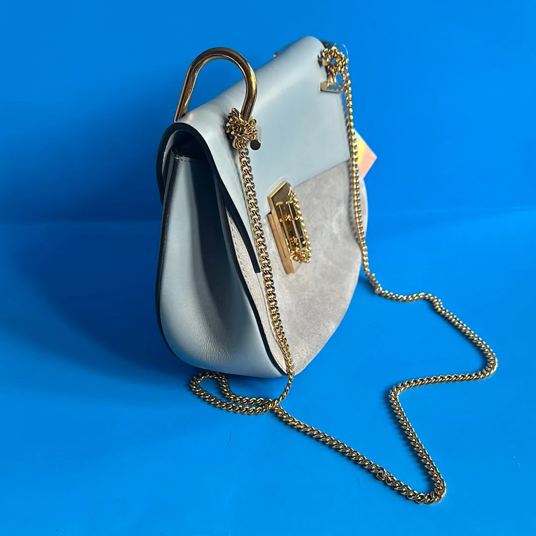 Chloe Chain Shoulder Drew Blue Flap Bag