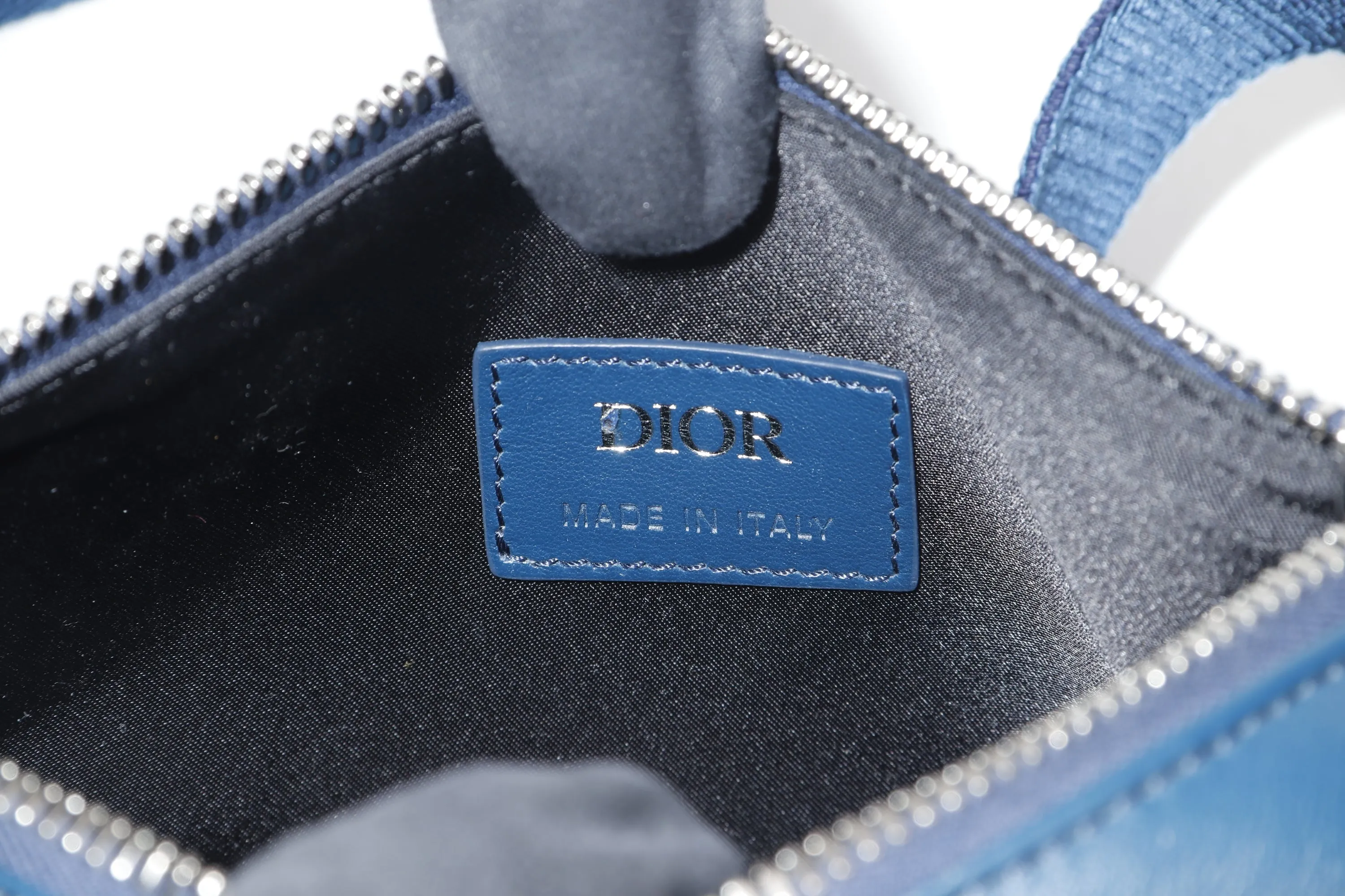 CHRISTIAN DIOR WORLD TOUR SADDLE BELT BAG (21BO.0241) DIOR HOMME OBLIQUE MONOGRAM & SGN NAVY BLUE GALAXY CALF LEATHER BRUSH SILVER HARDWARE, WITH DUST COVER