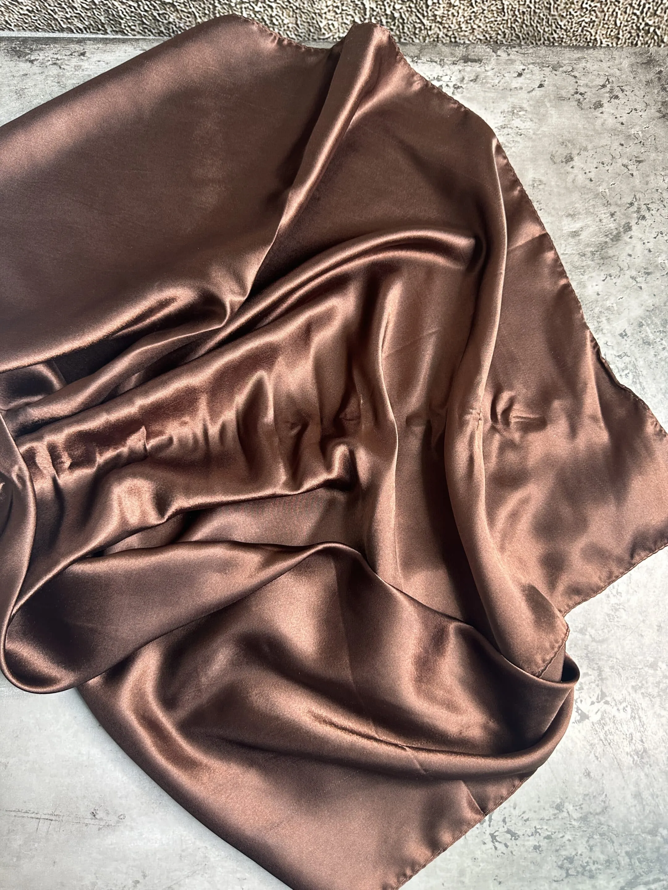 Cinnamon Brown Silk Wild Rag