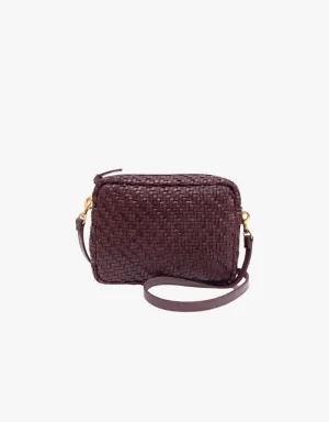 Clare V. Midi Sac Crossbody in Plum Woven Zig-Zag