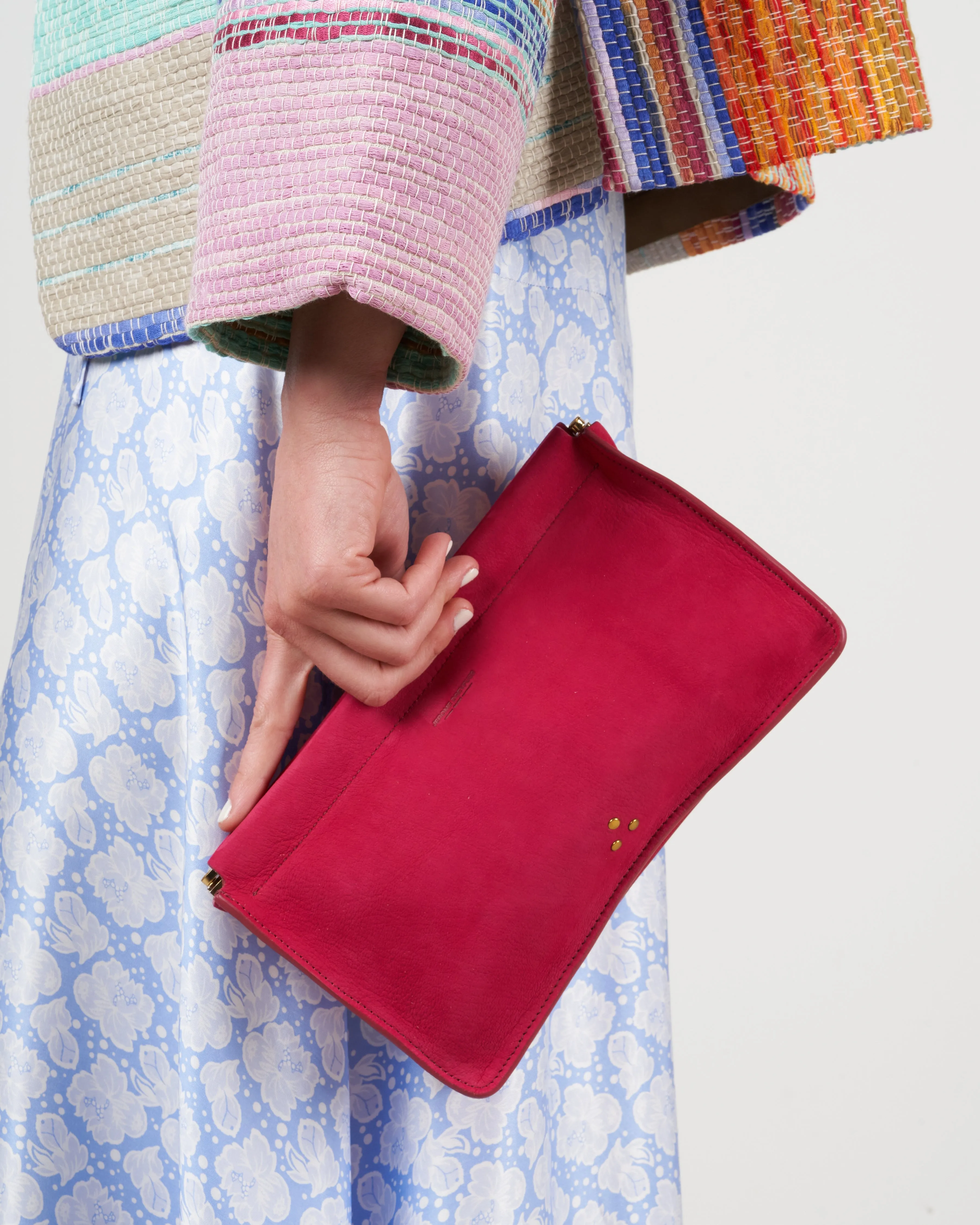 clic clac clutch l - nubuck fuxia