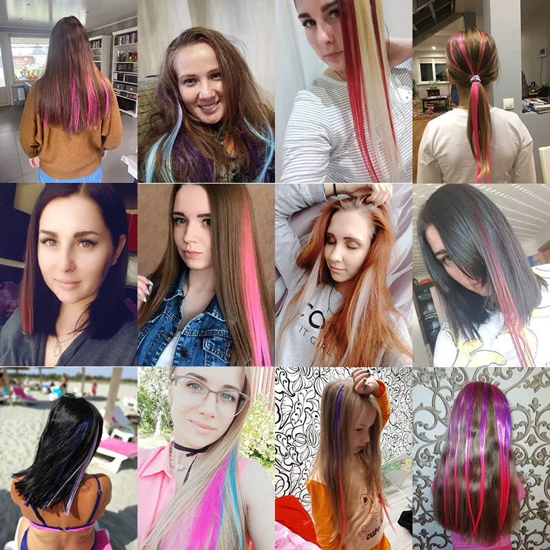 Colorful Clip In Hair Extensions(10 Piece)