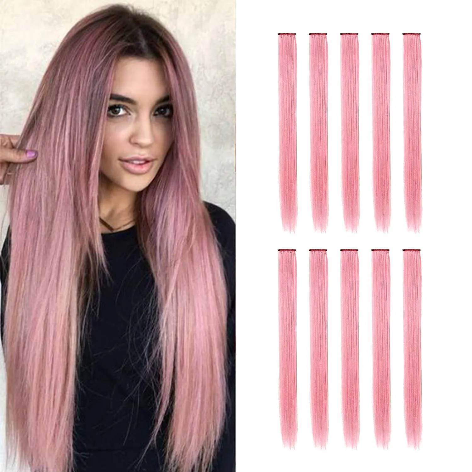 Colorful Clip In Hair Extensions(10 Piece)