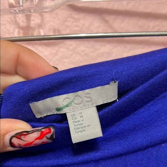 COS Cut-Out Long Jersey Skirt Royal Blue. Size M