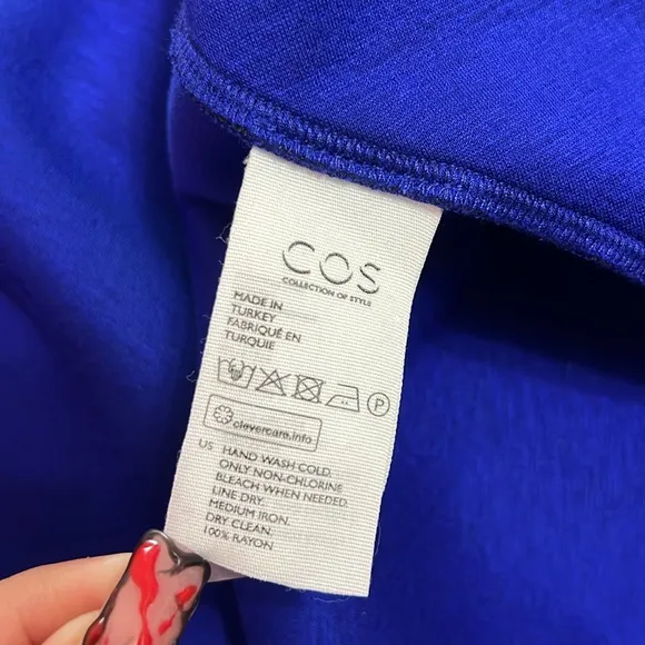 COS Cut-Out Long Jersey Skirt Royal Blue. Size M