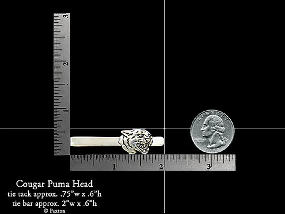 Cougar Panther Tie Tack or Cougar Panther Tie Bar / Tie Clip Sterling Silver
