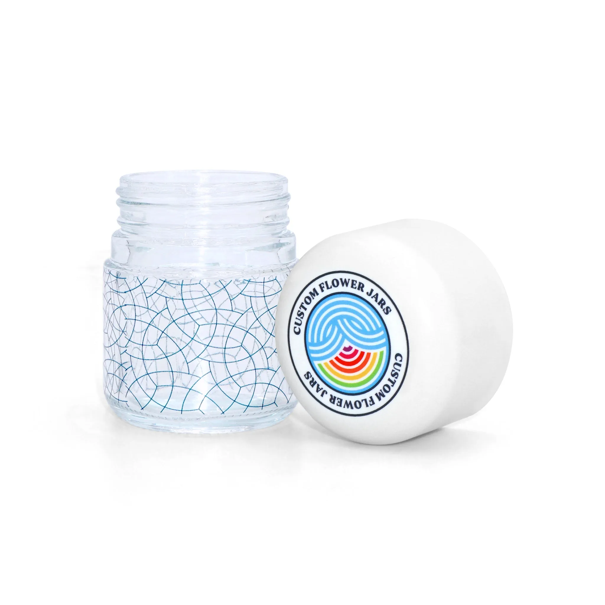 Custom Flower Glass Jars (Curved Lid)