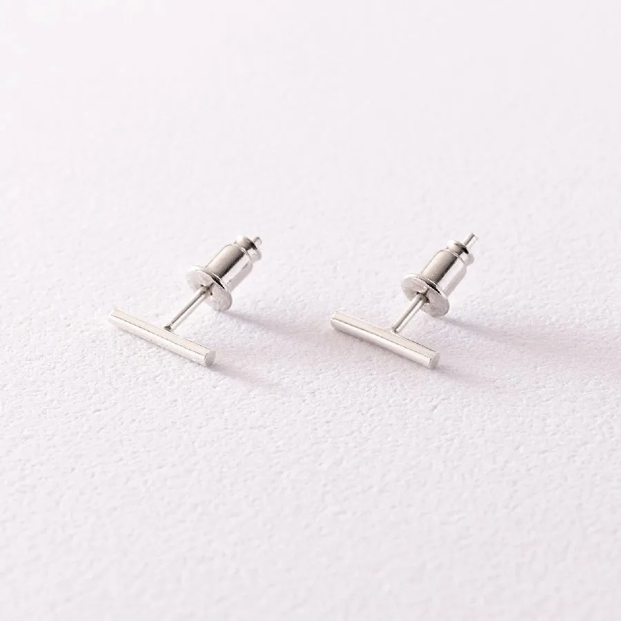 Dainty Ear Studs Gold Plated Silver Basic Bar Earrings