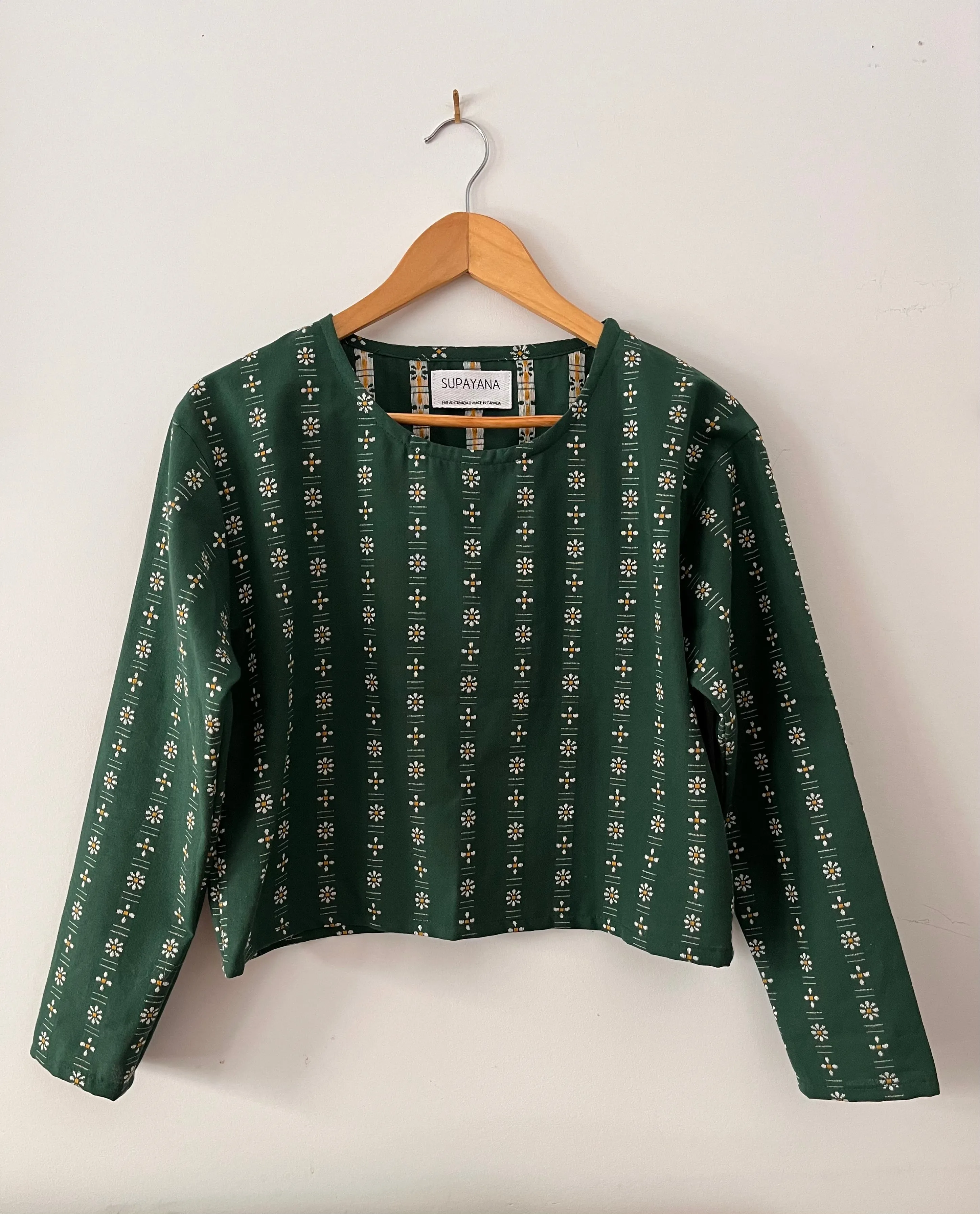 Daisies long sleeve top- fern green