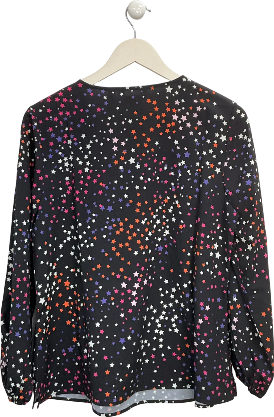 Dannii Minogue Black Petite Fit Star Print V Neck Top UK 12