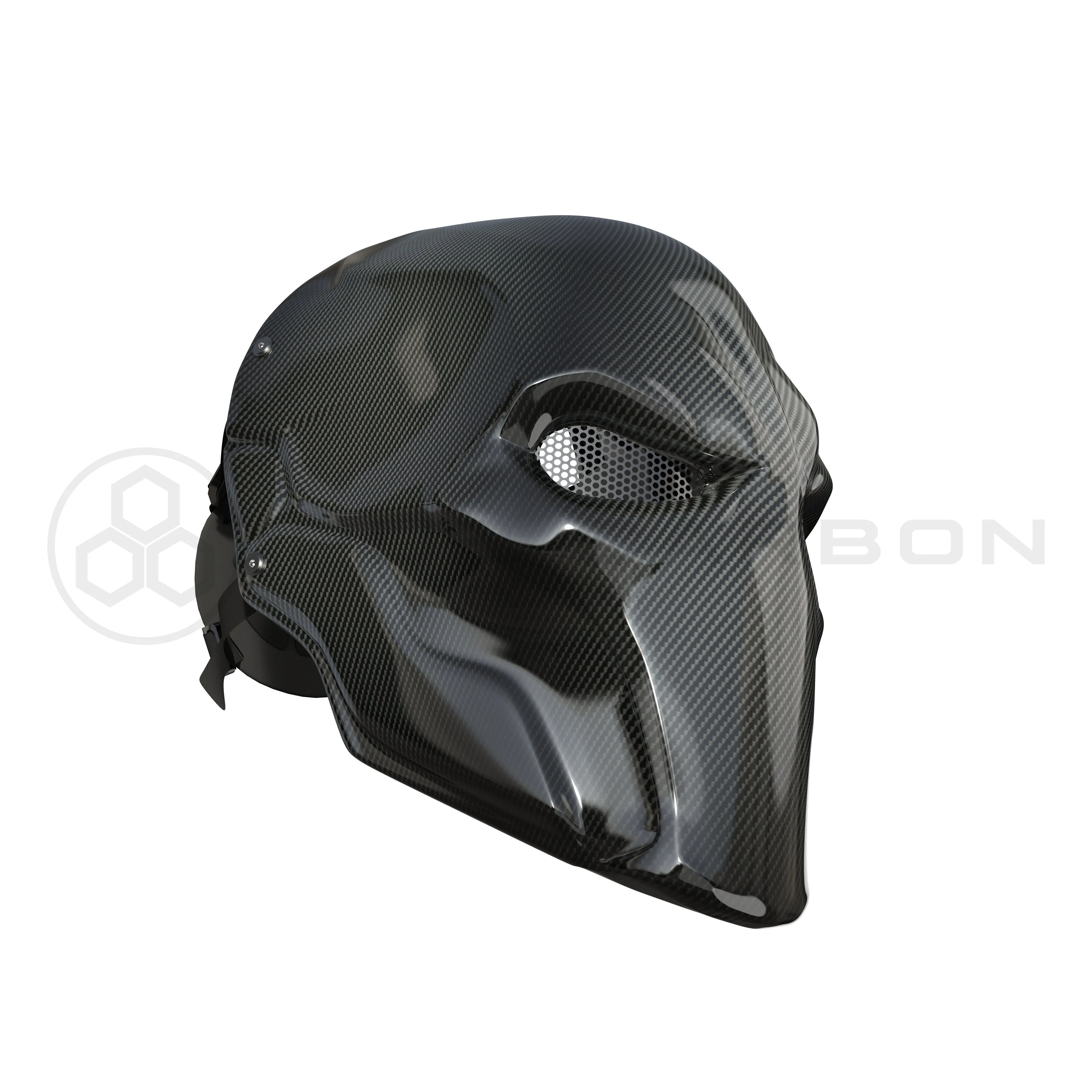 Deathstroke Mask Real Gloss Carbon Fiber