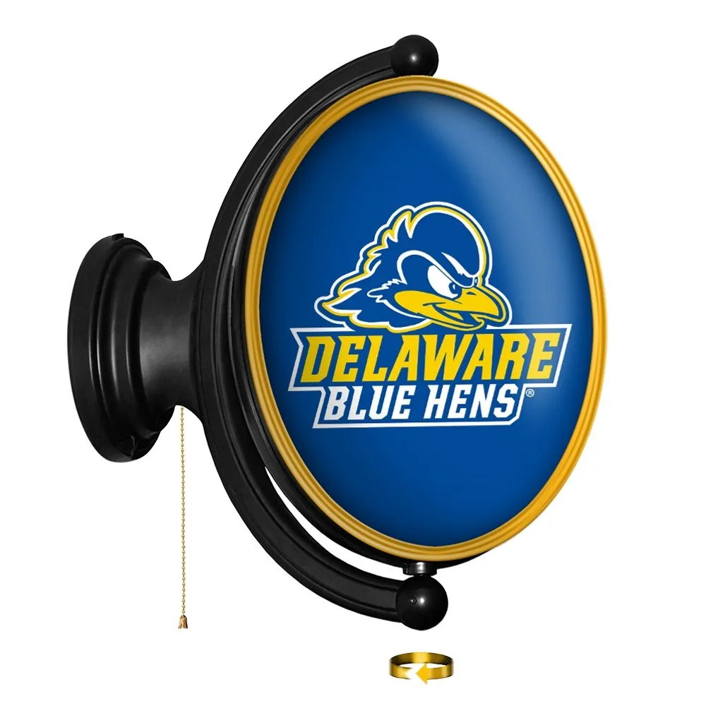Delaware Blue Hens: Logo - Original Oval Rotating Lighted Wall Sign
