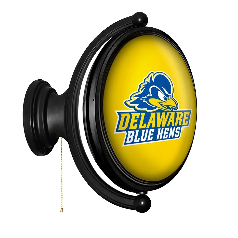 Delaware Blue Hens: Logo - Original Oval Rotating Lighted Wall Sign