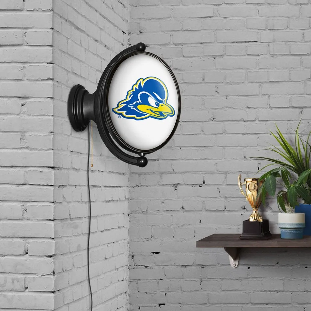Delaware Blue Hens: Original Oval Rotating Lighted Wall Sign