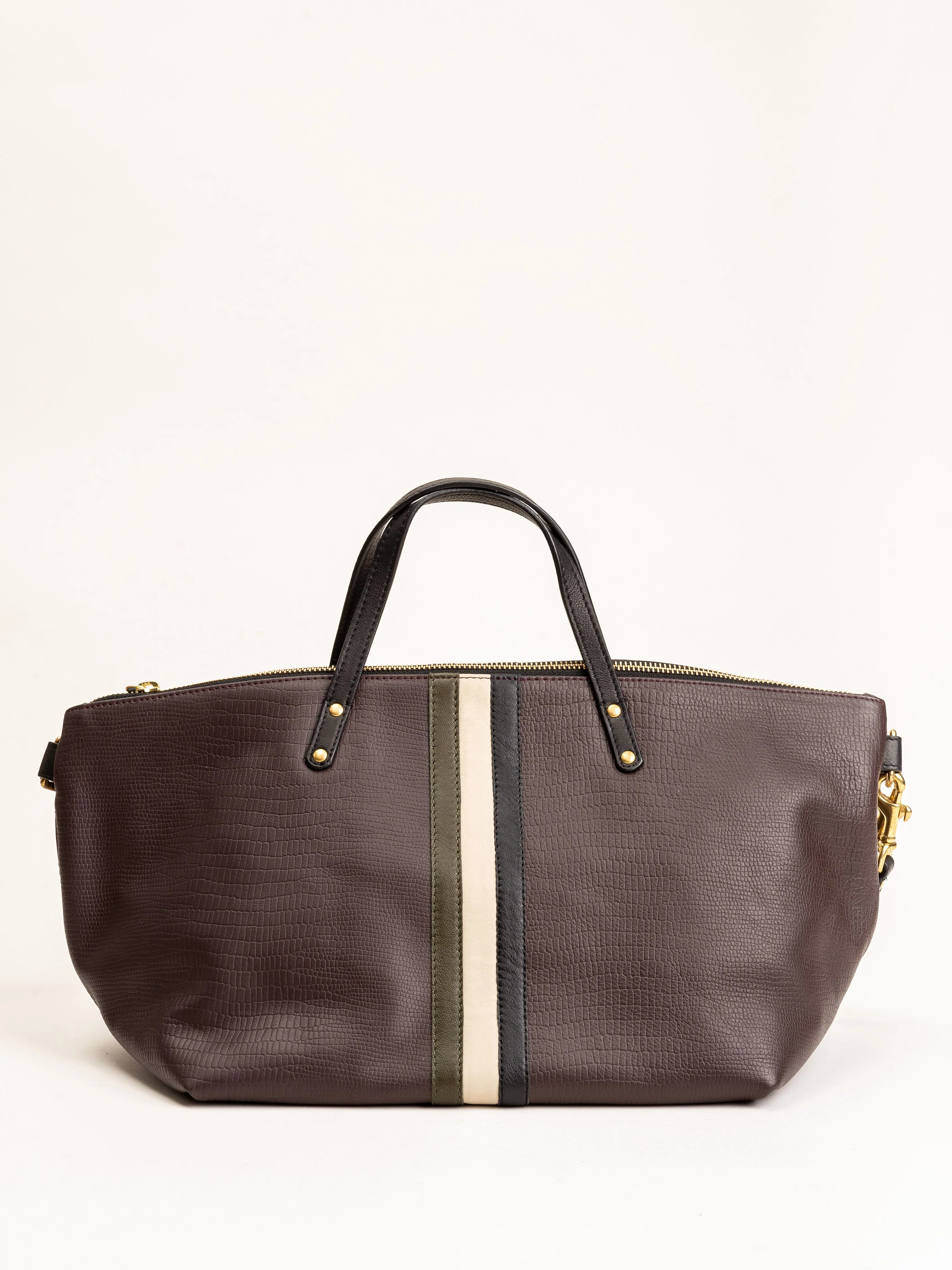 devon holdall - oxblood & petite lizard