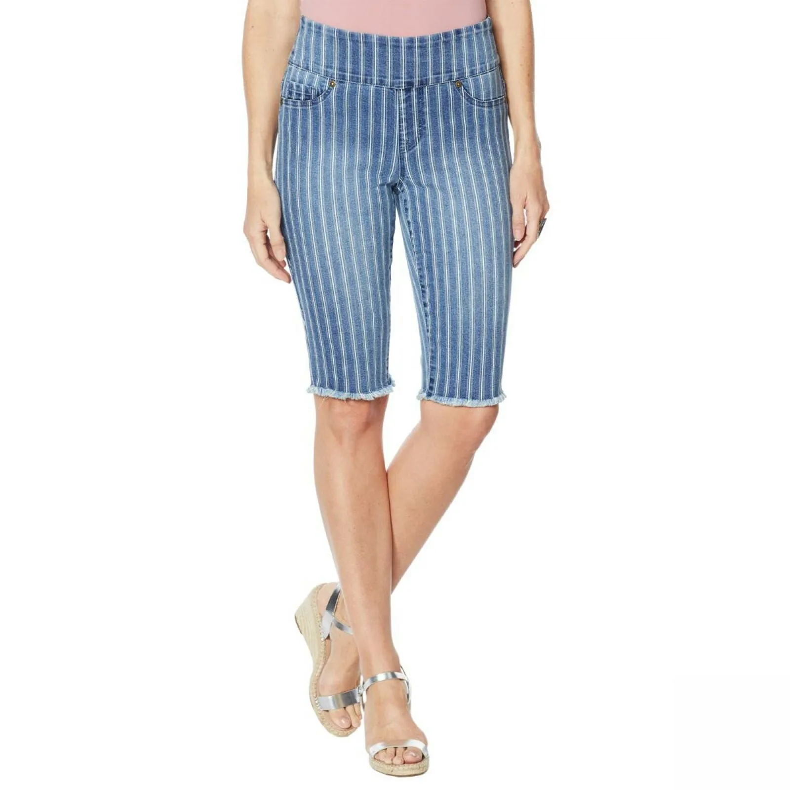 DG2 by Diane Gilman Women's Petite Classic Stretch Pull On Bermuda Shorts
