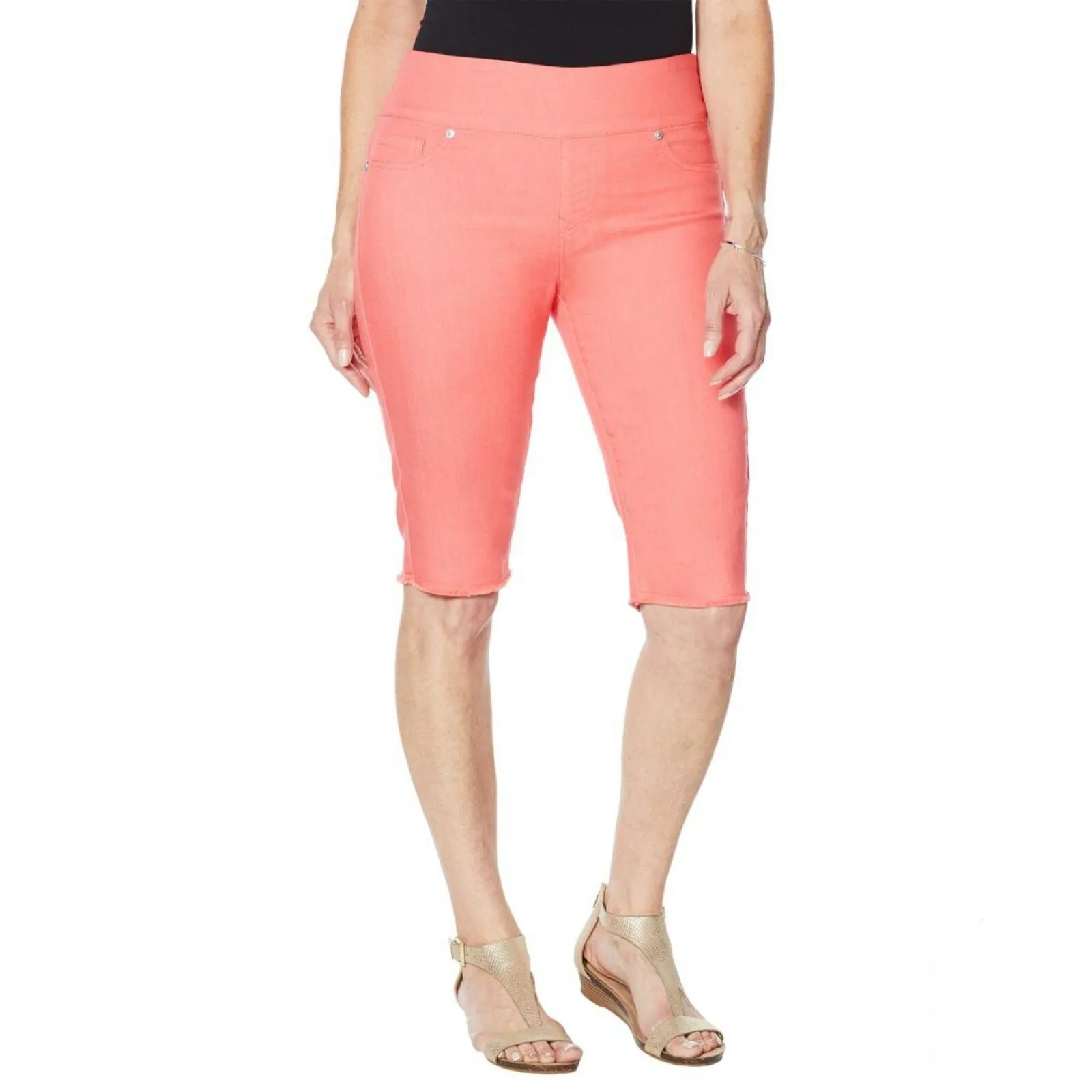 DG2 by Diane Gilman Women's Petite Classic Stretch Pull On Bermuda Shorts