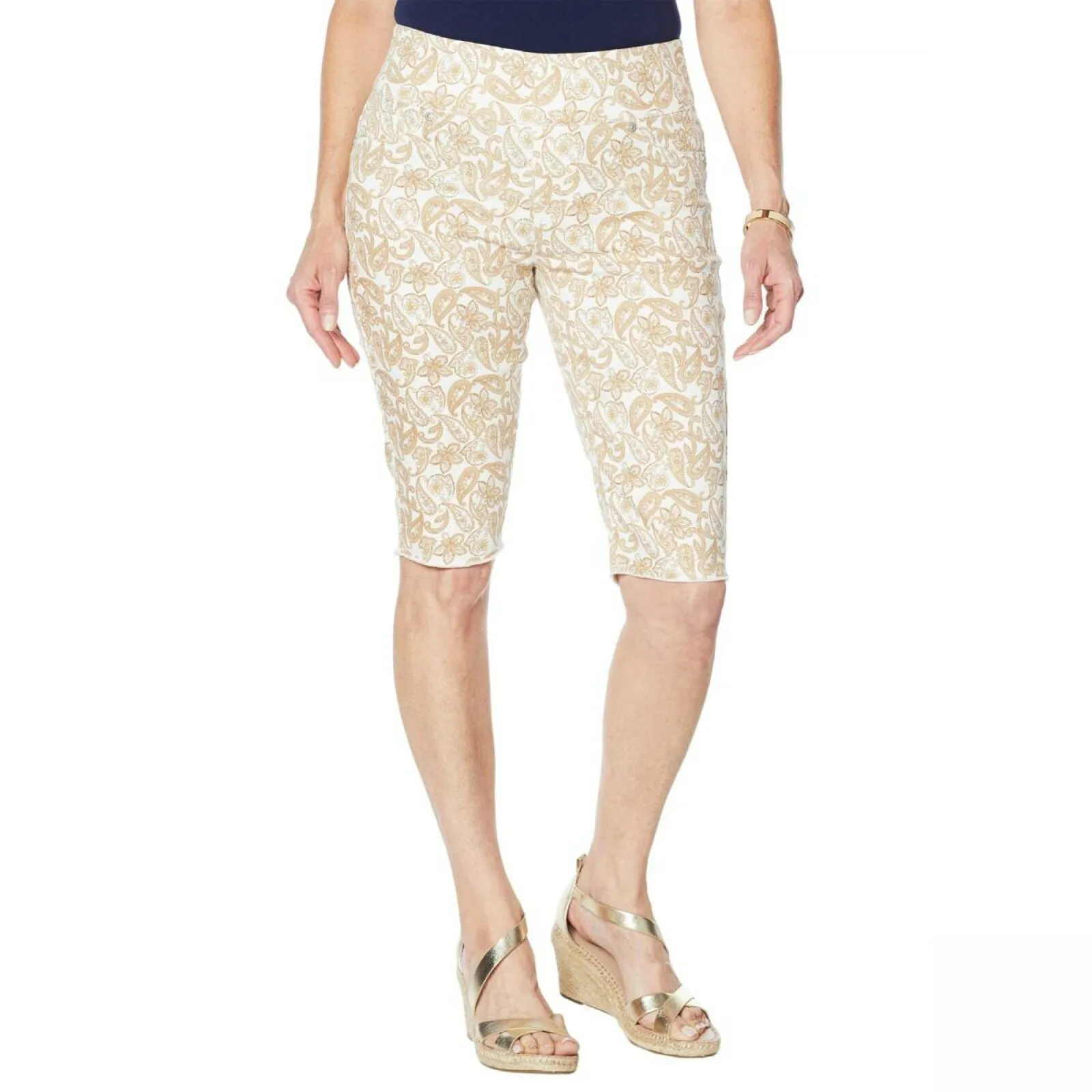 DG2 by Diane Gilman Women's Petite Classic Stretch Pull On Bermuda Shorts