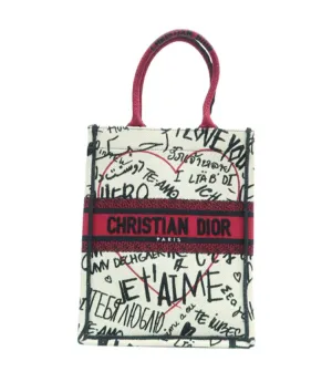 Dior Book Tote White/Red Cloth Tote Bag