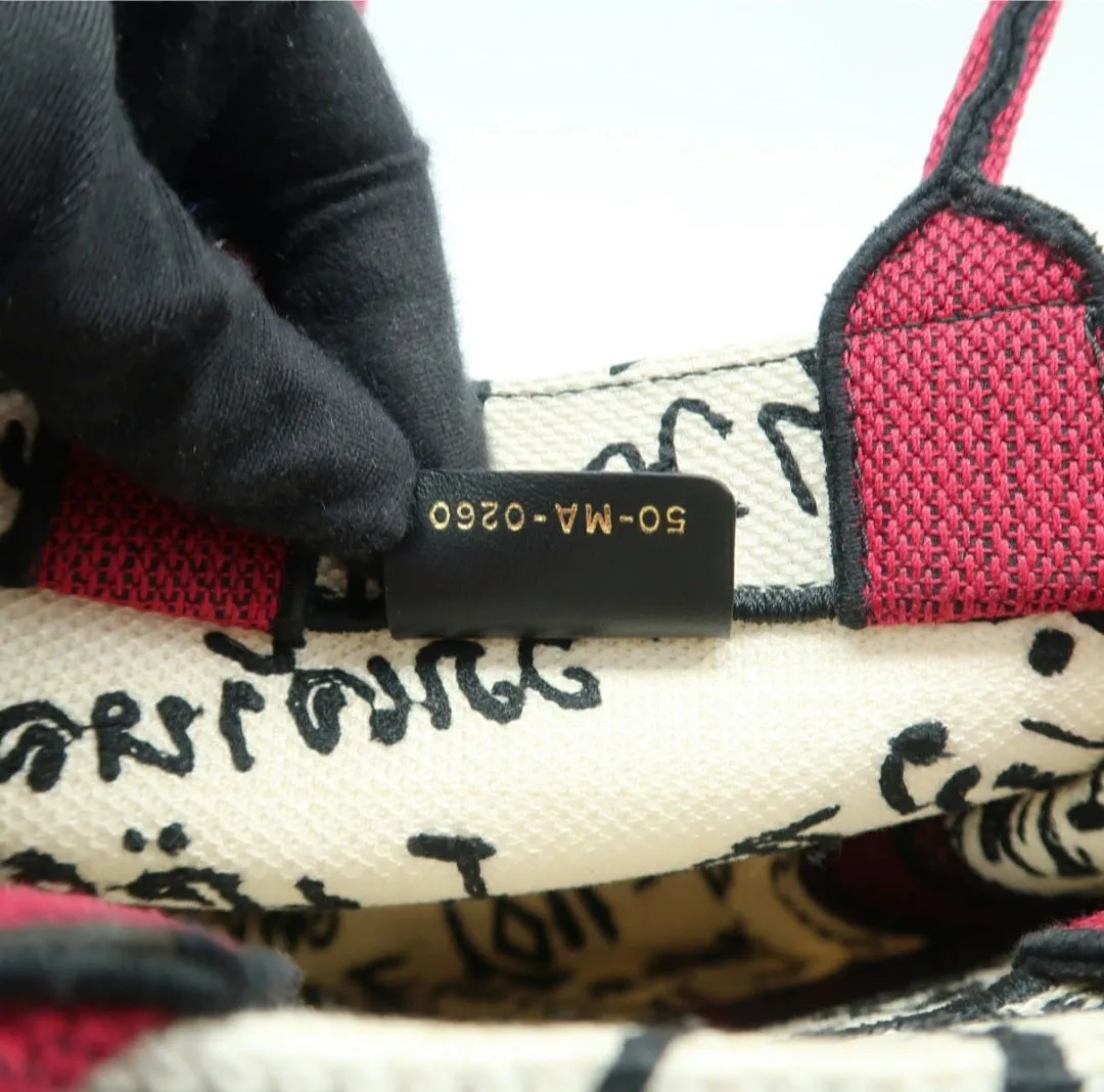 Dior Book Tote White/Red Cloth Tote Bag