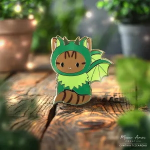 Dragon Cat Enamel Pin