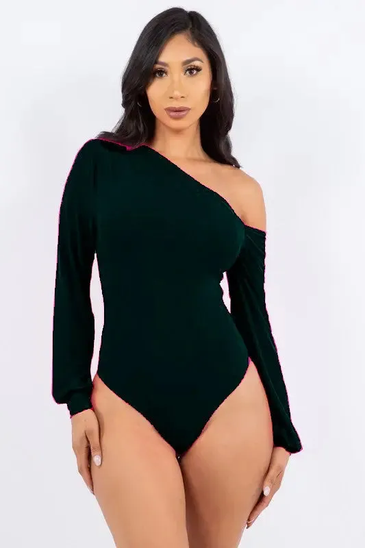 Draped Bodysuit with Pleats