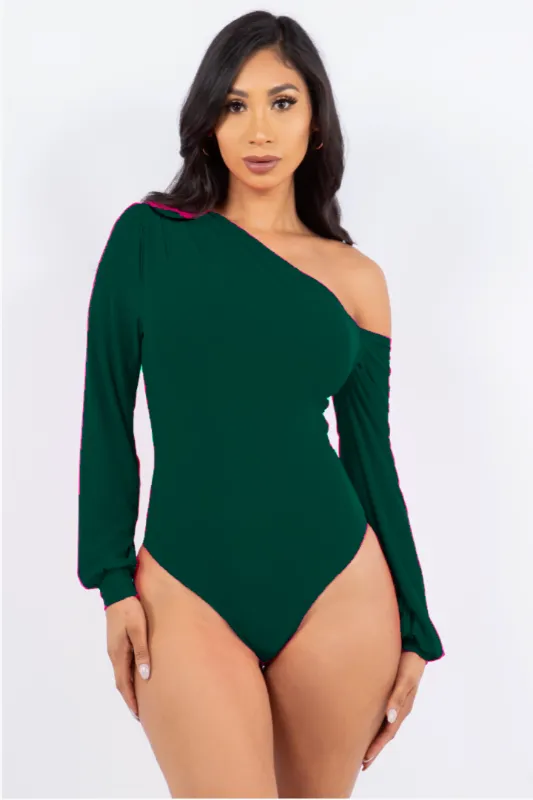 Draped Bodysuit with Pleats