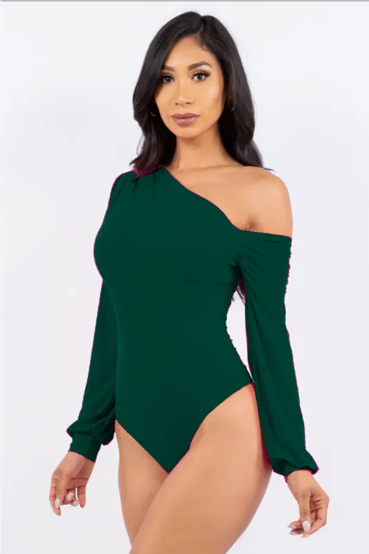 Draped Bodysuit with Pleats
