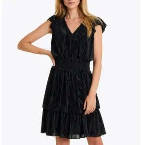 DRAPER JAMES Alana Tiered Dress, Belle Meade Black, Size Large, NWT