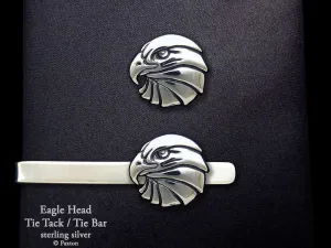 Eagle Head Tie Tack or Eagle Head Tie Bar / Tie Clip Sterling Silver