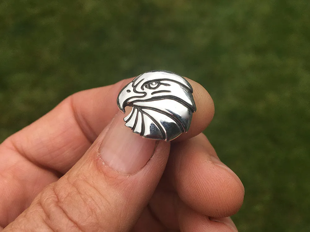 Eagle Head Tie Tack or Eagle Head Tie Bar / Tie Clip Sterling Silver