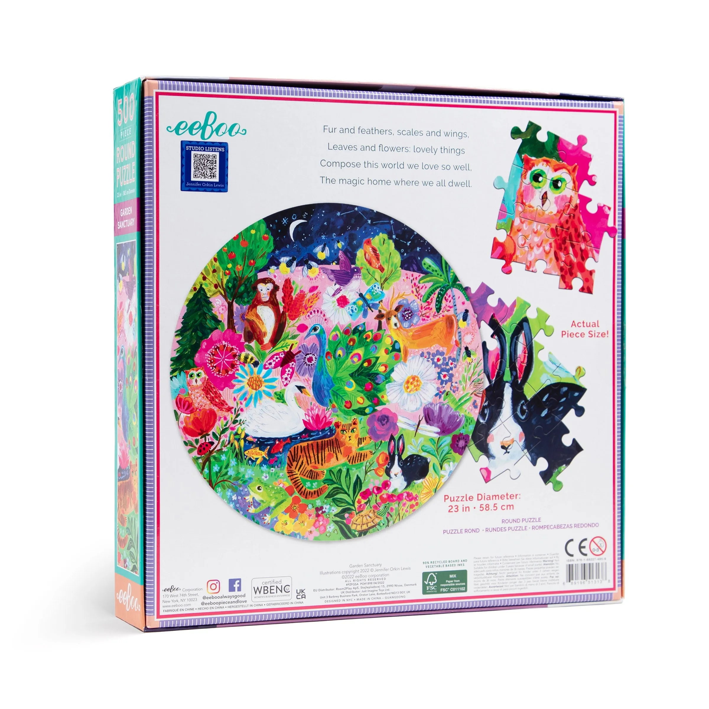 eeBoo 500pc Puzzle Garden Sanctuary