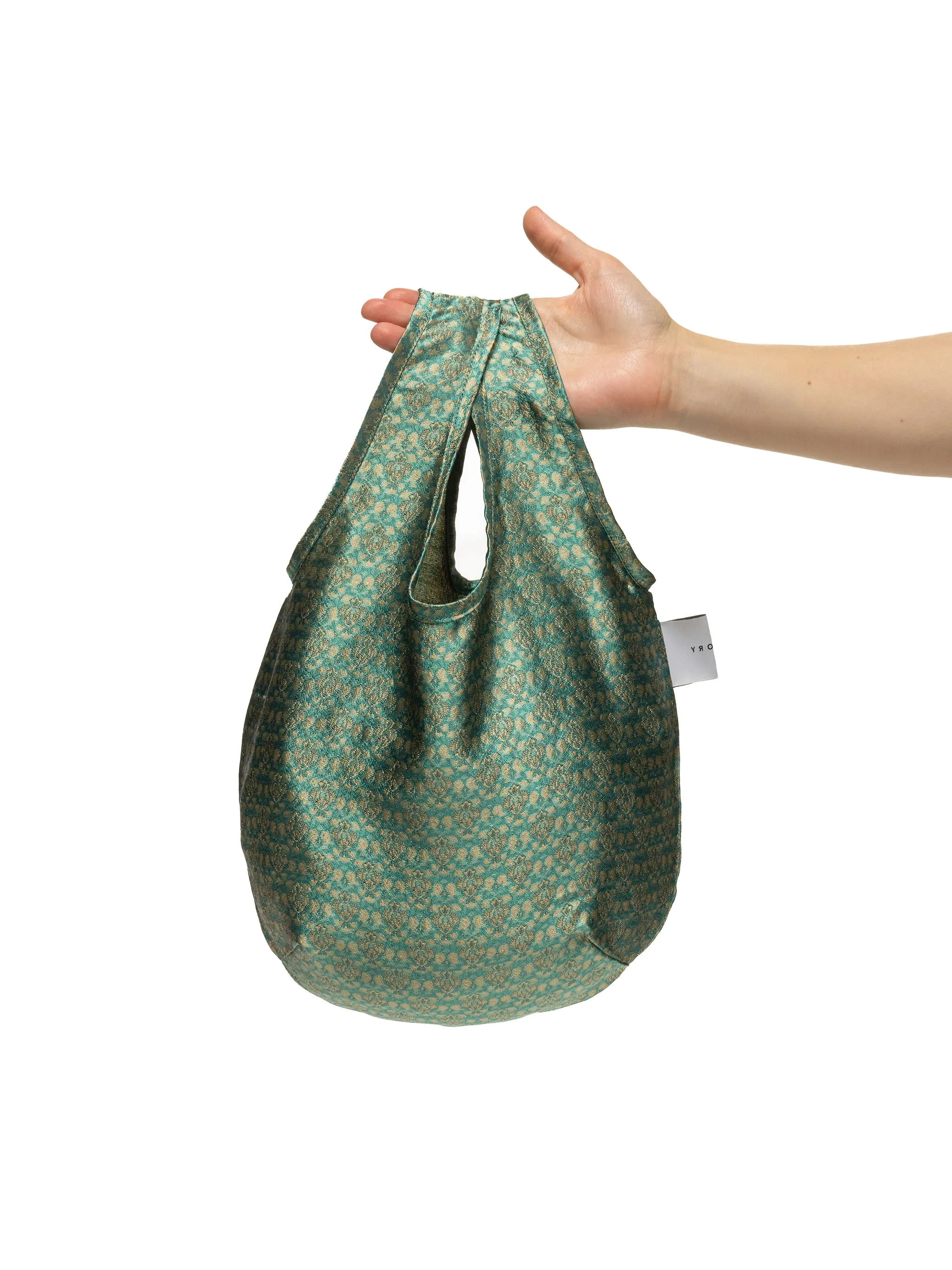 egg tote - deadstock silk blue chrome
