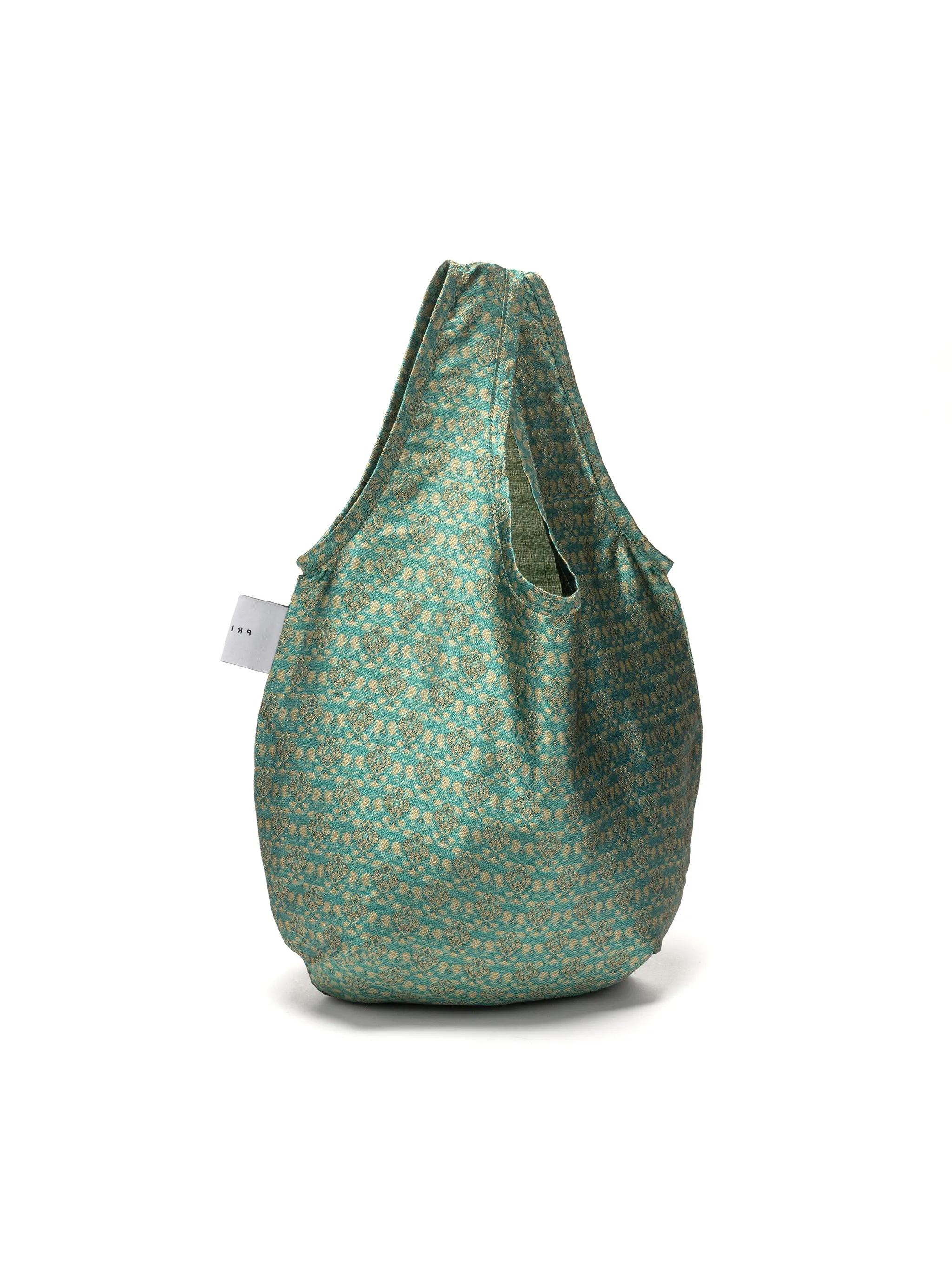 egg tote - deadstock silk blue chrome