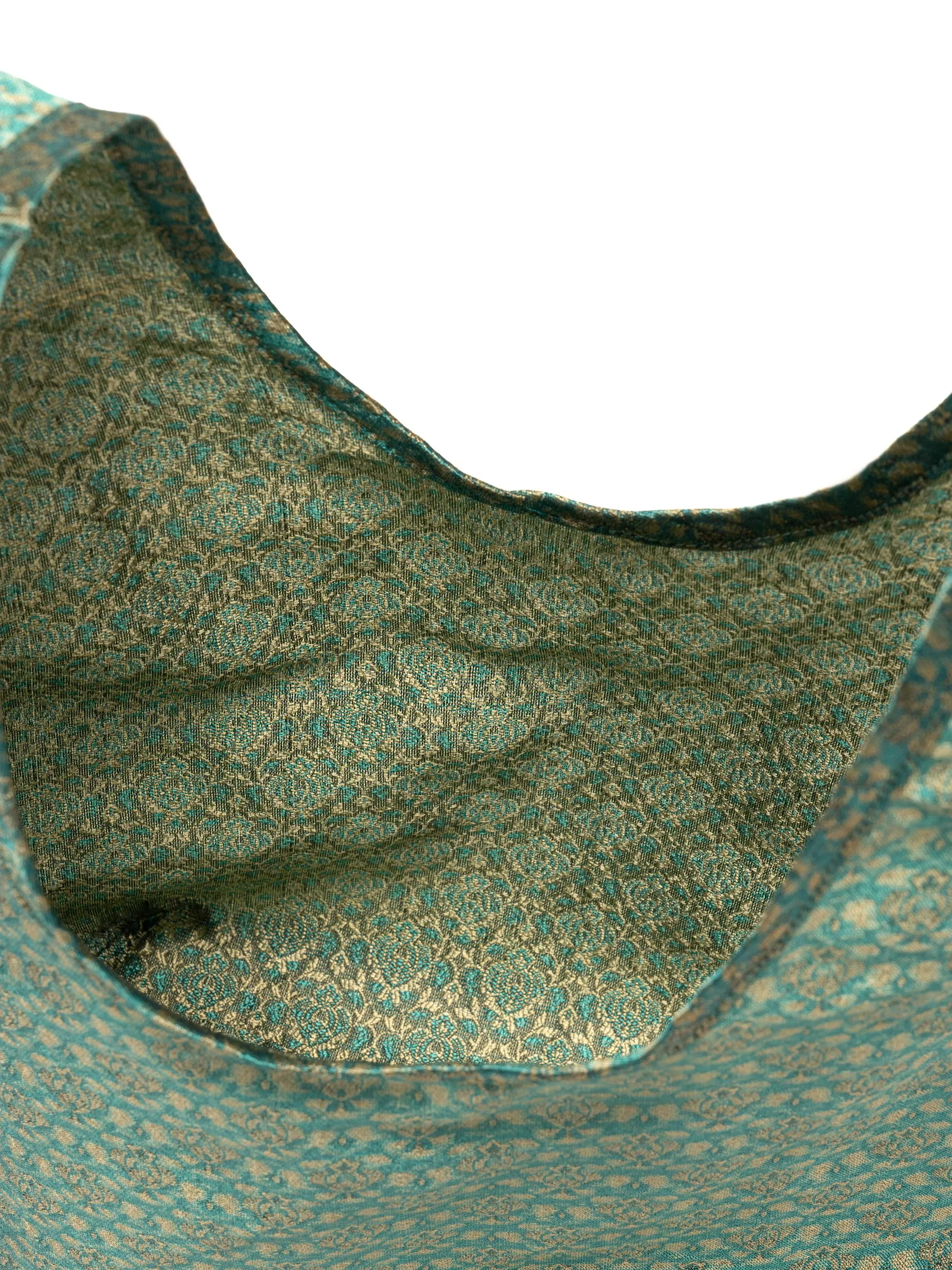 egg tote - deadstock silk blue chrome