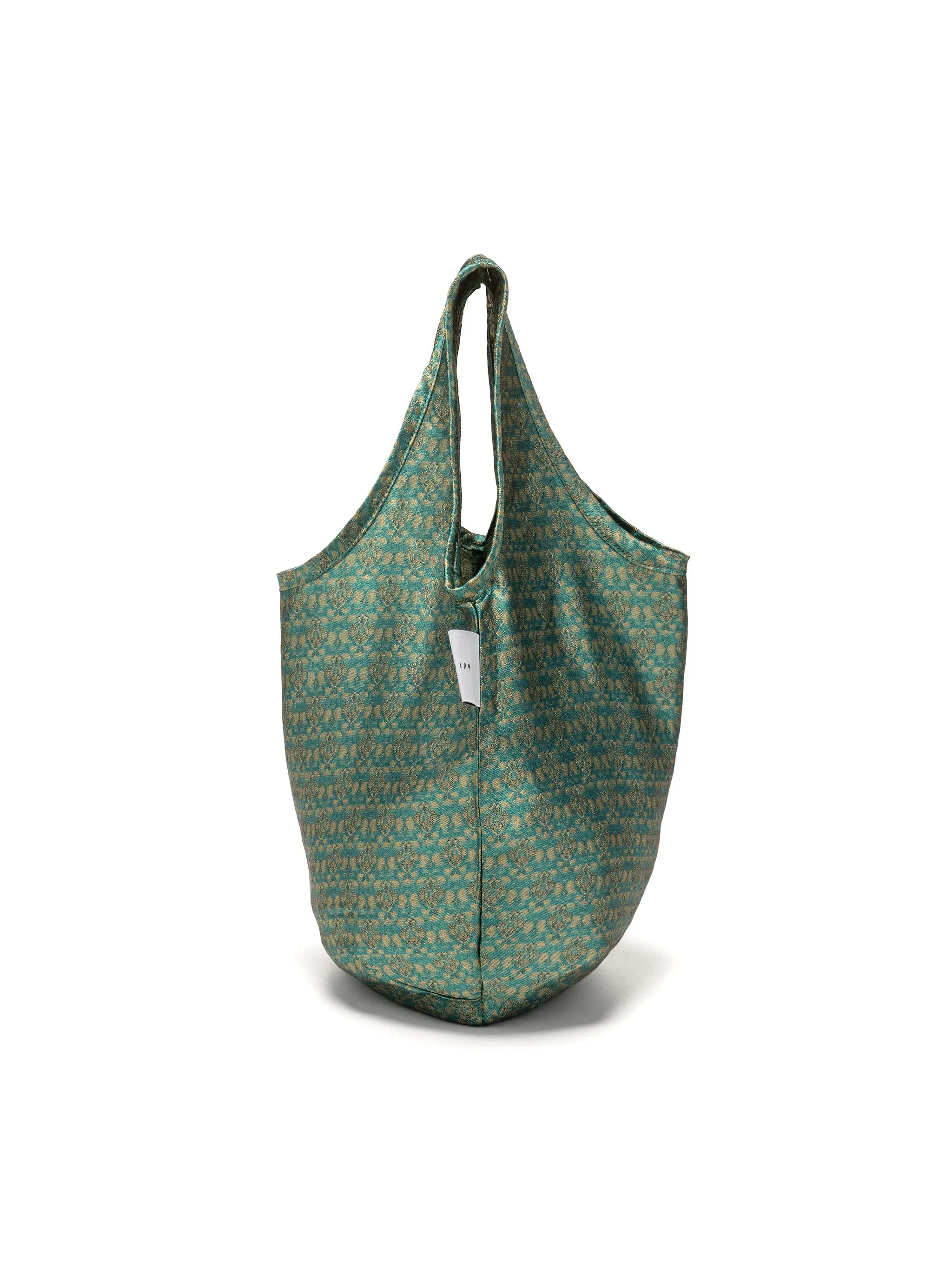 egg tote - deadstock silk blue chrome