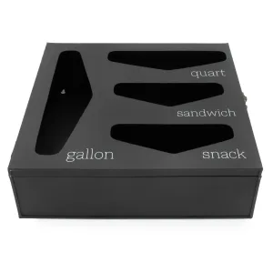Enamelware Kitchen Bag Organizer (Black, Case of 4)