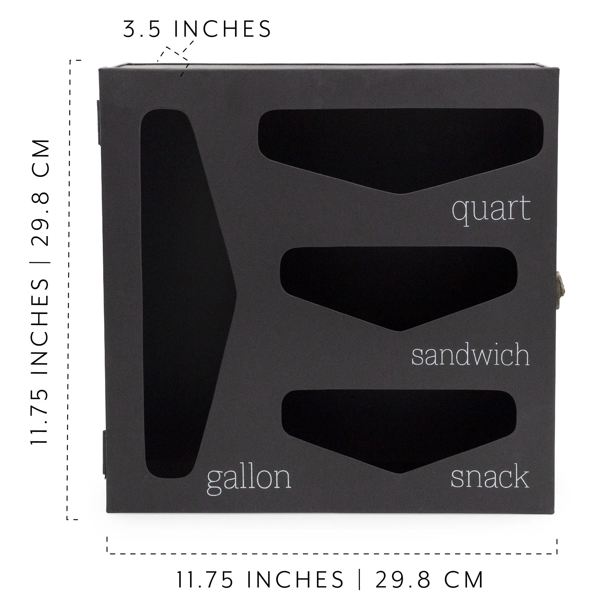 Enamelware Kitchen Bag Organizer (Black, Case of 4)