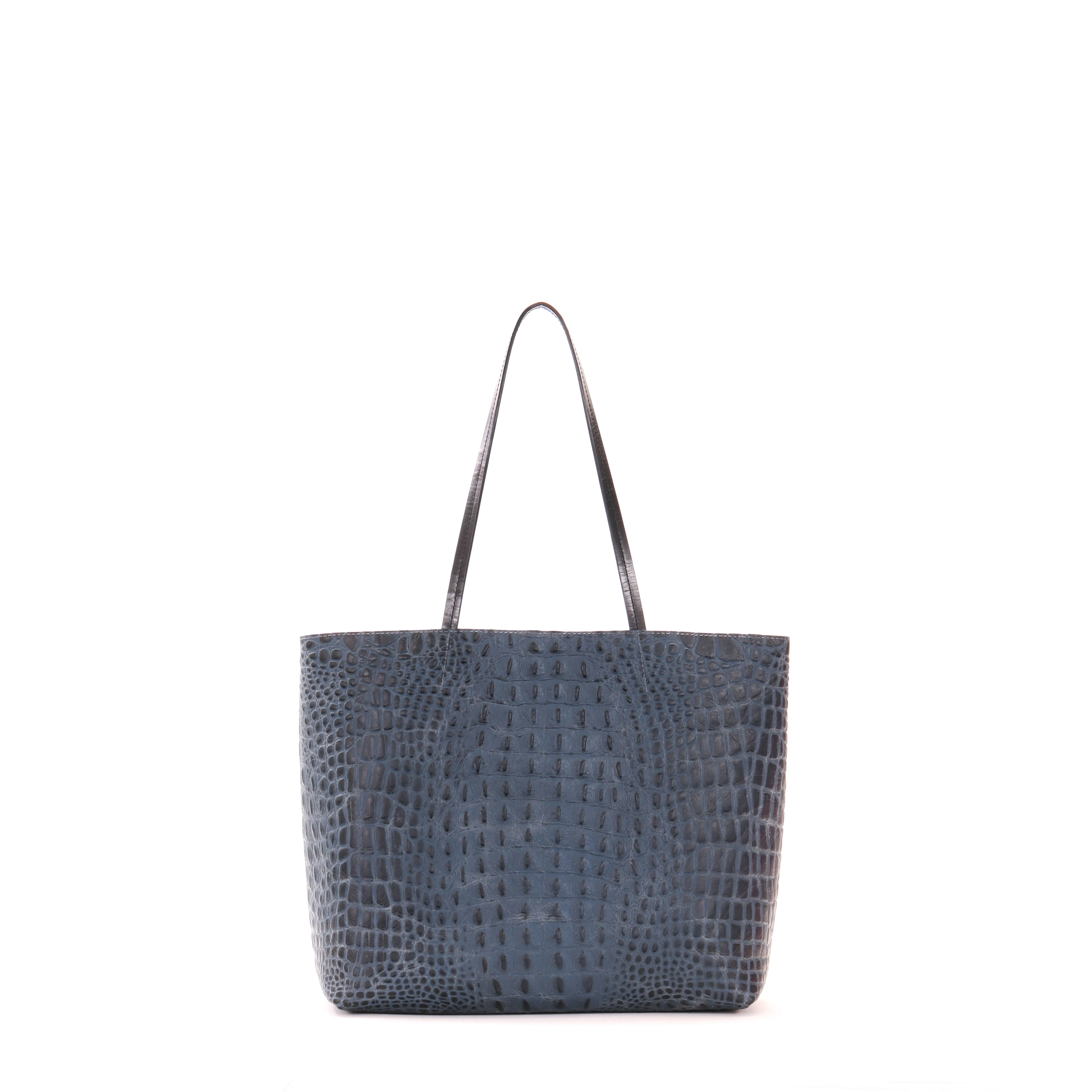 ESSENTIAL TOTE NAVY EMBOSSED CROC