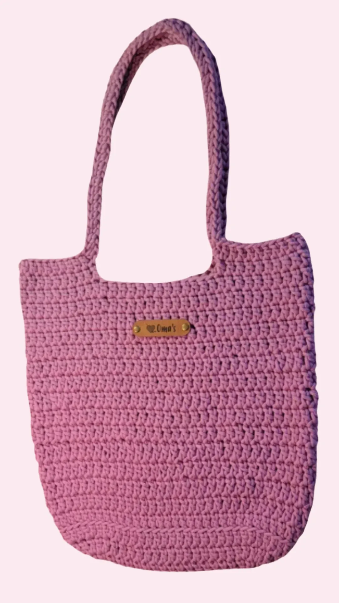 Farmers Market Bag Crochet Tote Long Handled