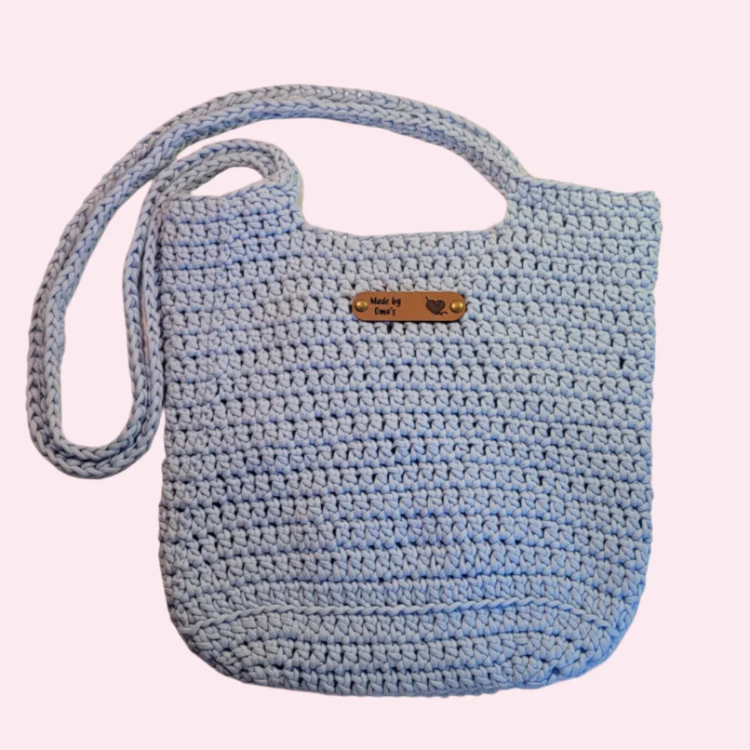 Farmers Market Bag Crochet Tote Long Handled
