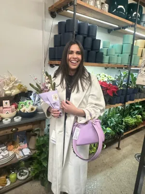 Fendi Mini Peekaboo Lambskin Leather in Violetta