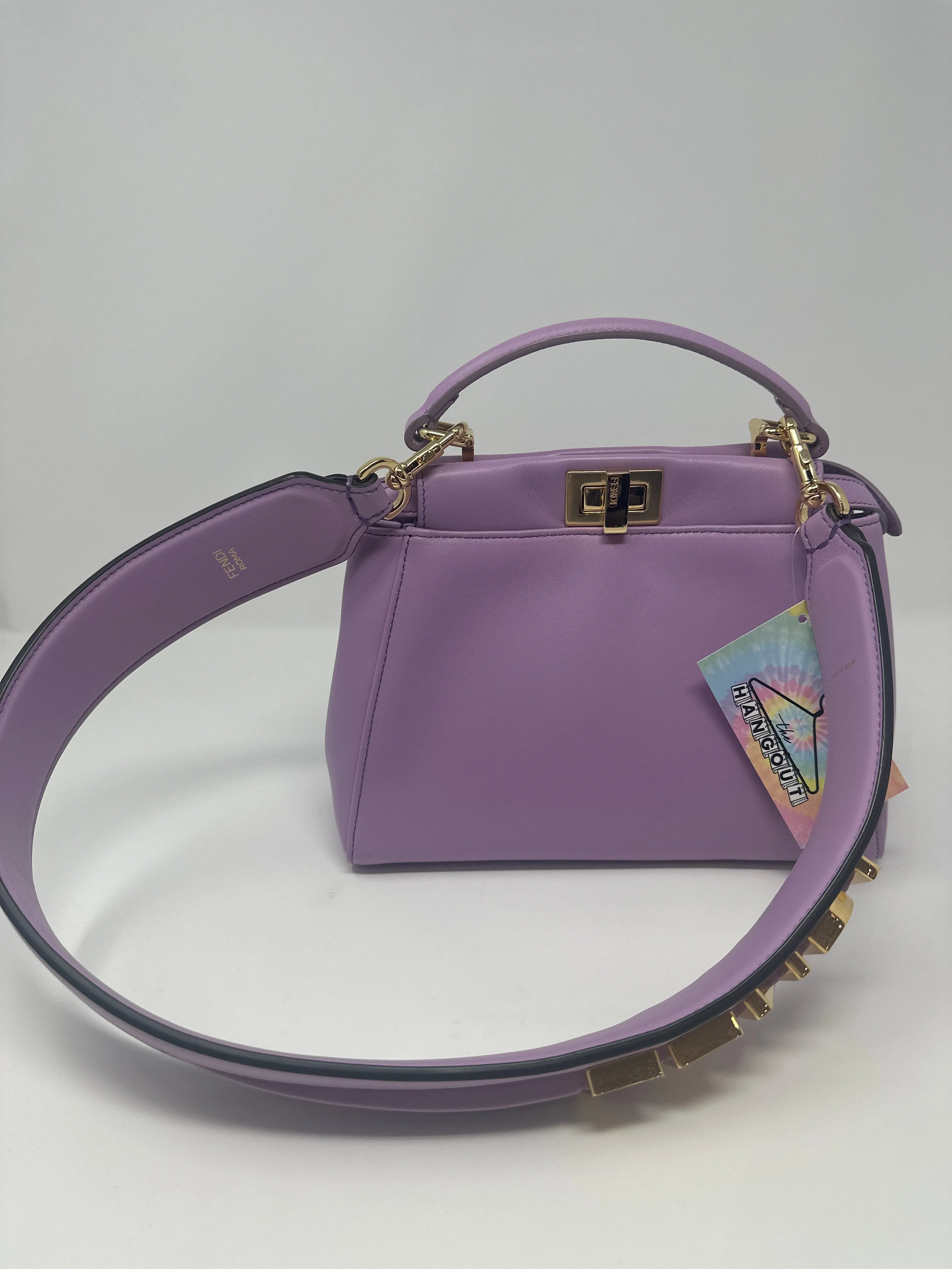 Fendi Mini Peekaboo Lambskin Leather in Violetta