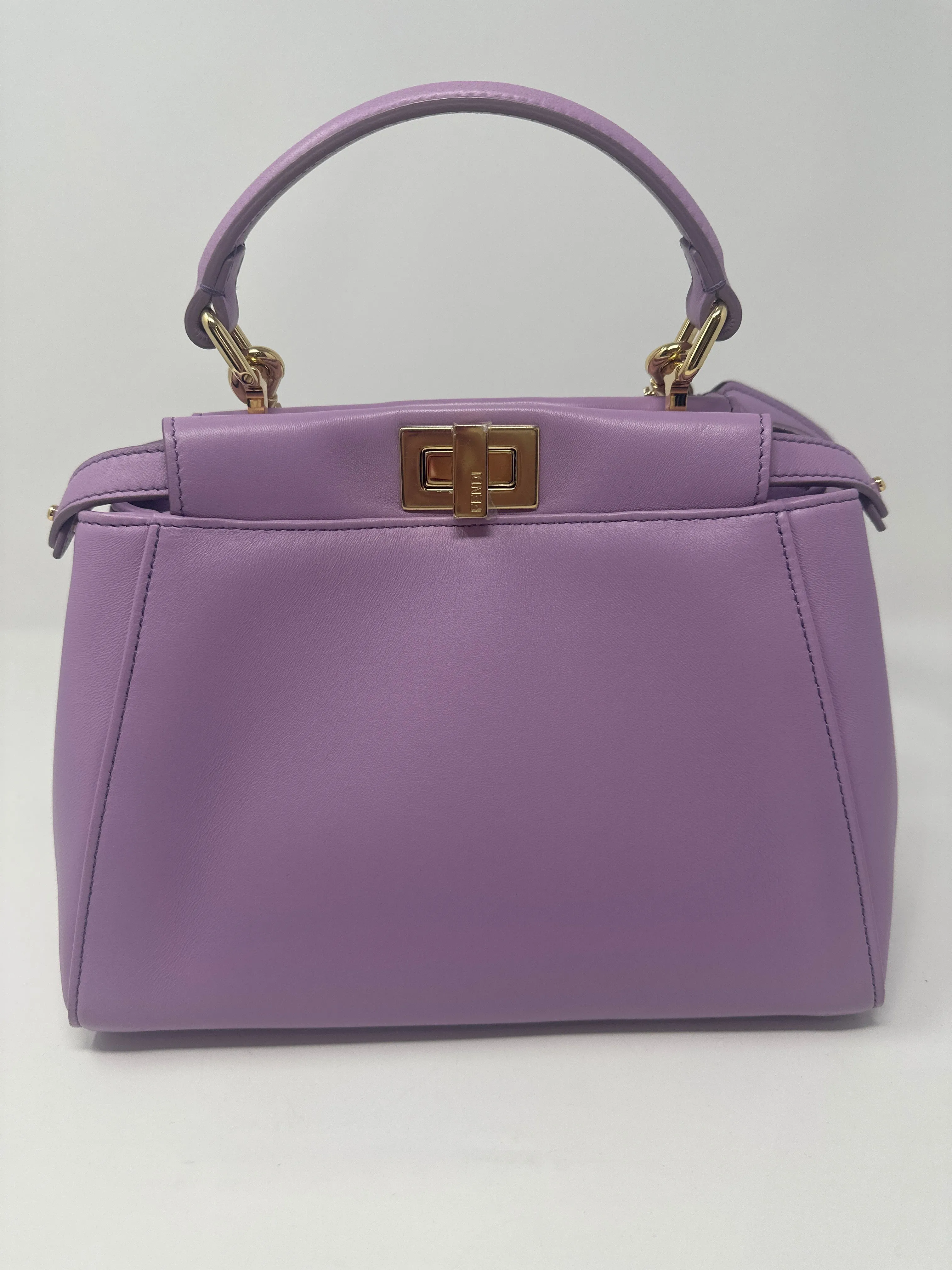 Fendi Mini Peekaboo Lambskin Leather in Violetta