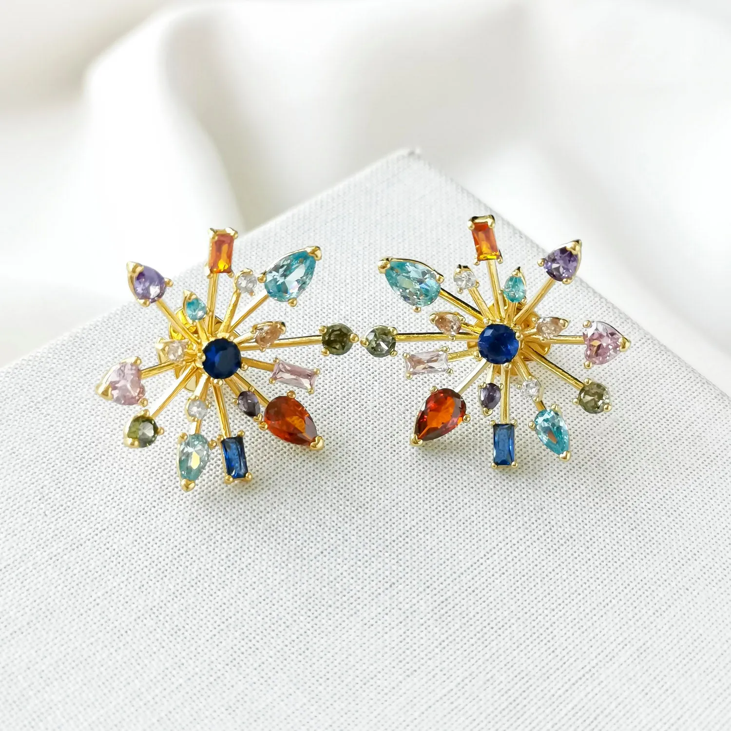 Firework Floral Delicate Statement Stud Earrings