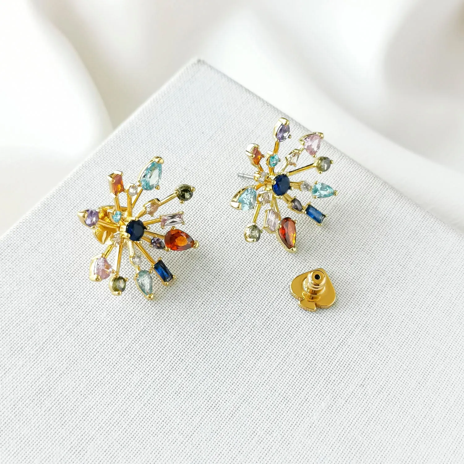 Firework Floral Delicate Statement Stud Earrings