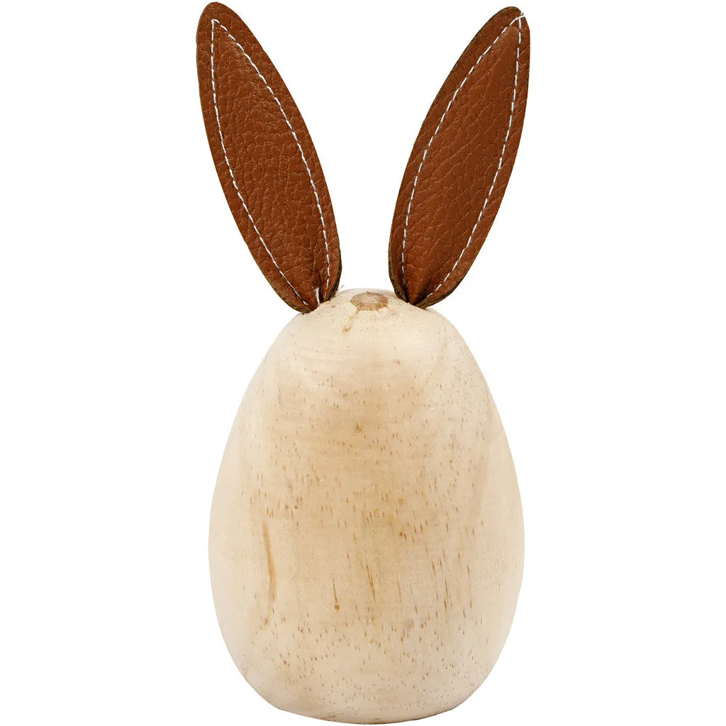 Flat Bottom Light Wood Rabbit Home Decoration Crafts 13 cm
